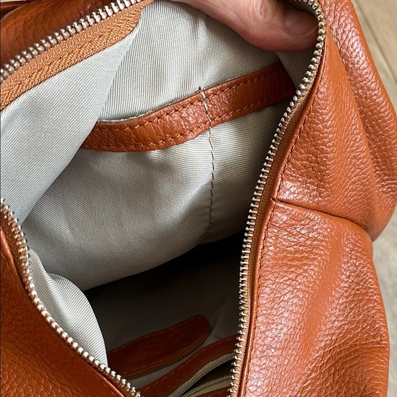 HOSTPICK 🧡 Valentina NWOT Cognac Italian Leather Backpack Crossbody Bag - Picture 11 of 15